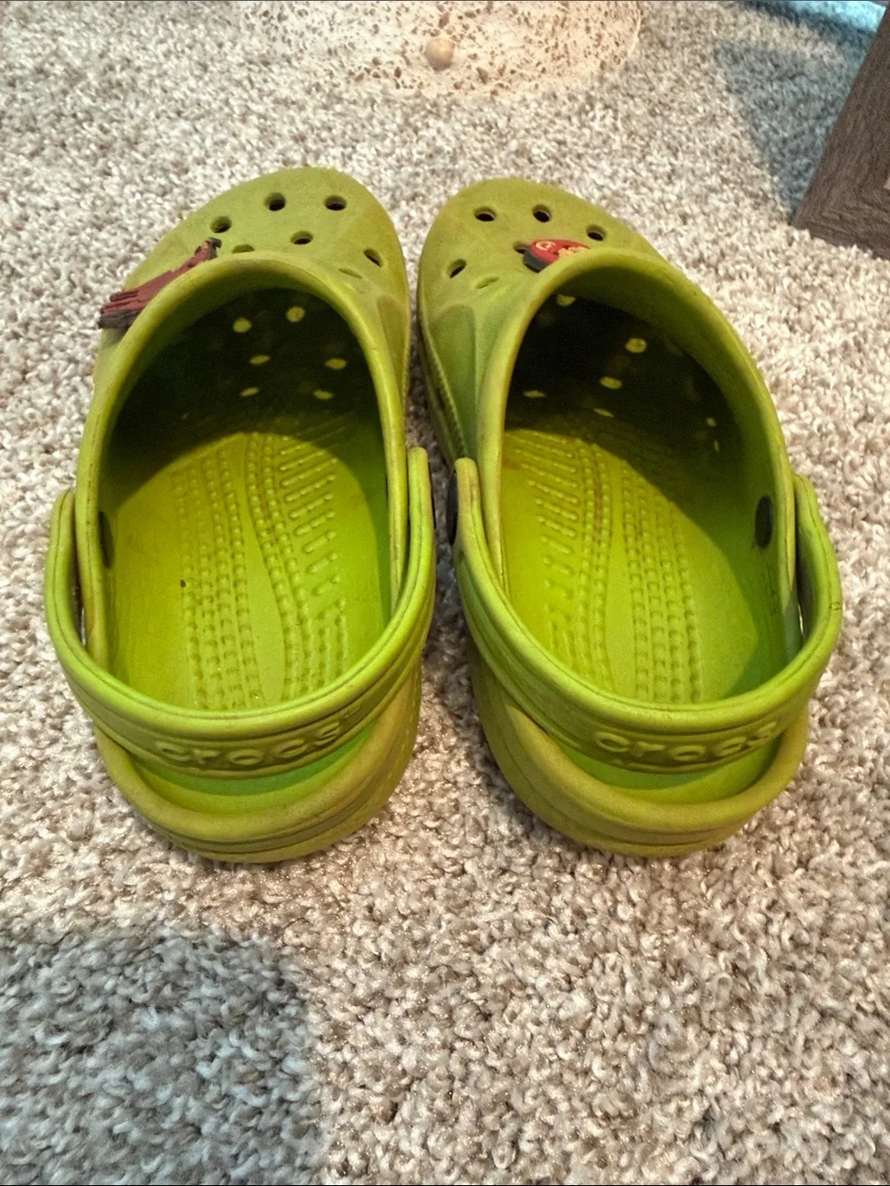 Kids Lime Green Crocs with Mario Charm